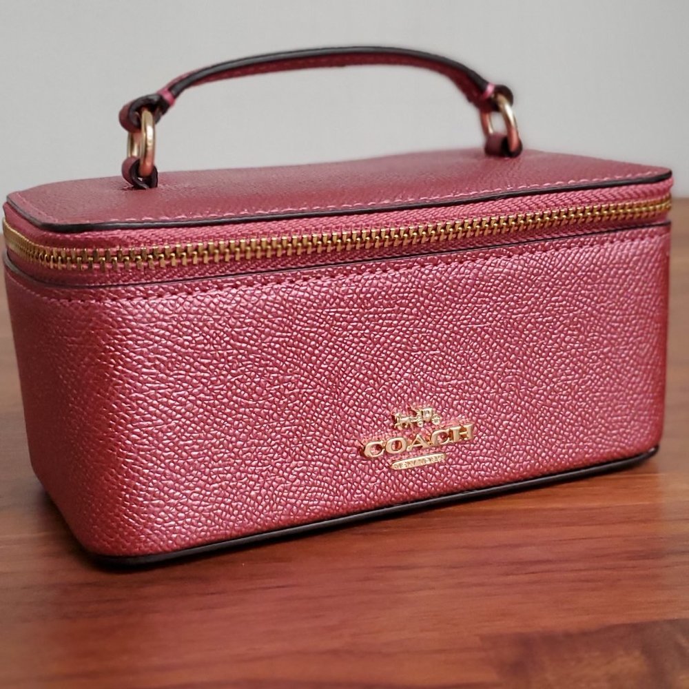 Coach Metallic Pink Vanity Jewelry Case